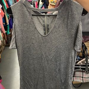 Glitz Gray cold shoulder top large